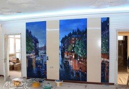 Холл. Импрессионизм. По картине Константина Коровина "Париж". ЖК Панорама на печерске".