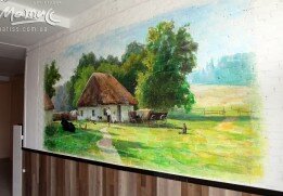 Украинский пейзаж. Копия В.Орловского. Кафе. ул. Сырецкая 84.
